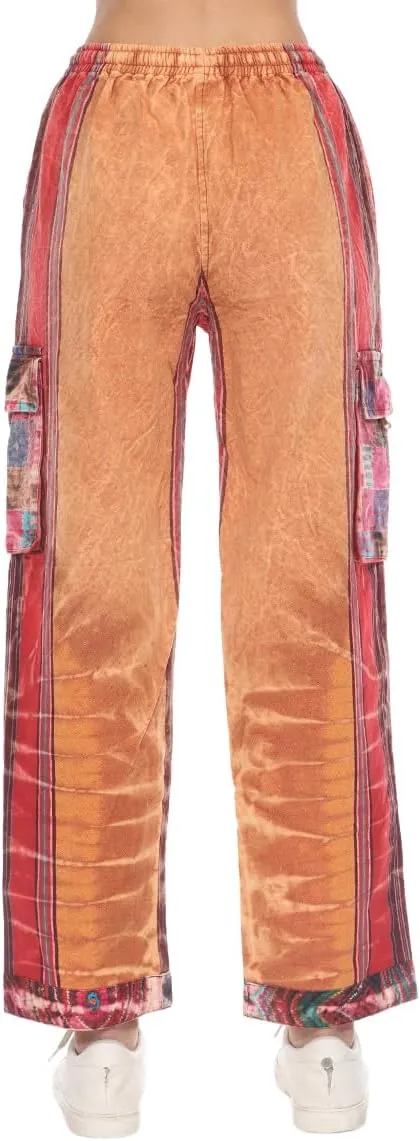THE COLLECTION ROYAL Unisex Hippie Stonewashed Bohemian Casual Rave Festival Harem Drawstring Boho Trouser Pants