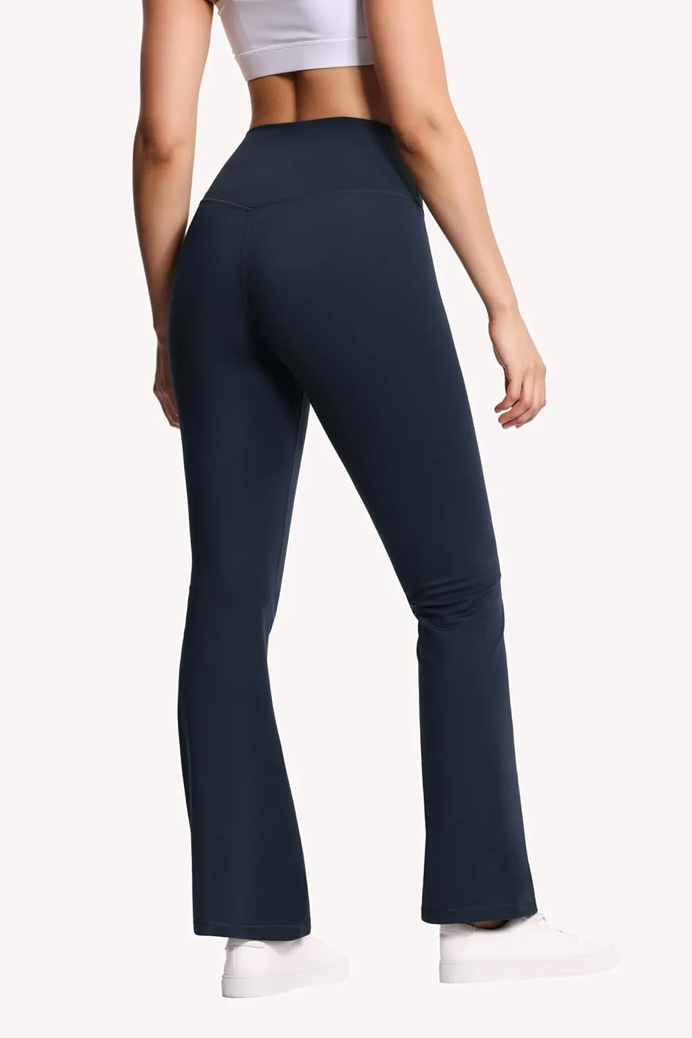 THE GYM PEOPLE Women's Crossover High Waist Flare Workout Leggings Bootcut Bell Bottom Yoga Pants with Tummy Control