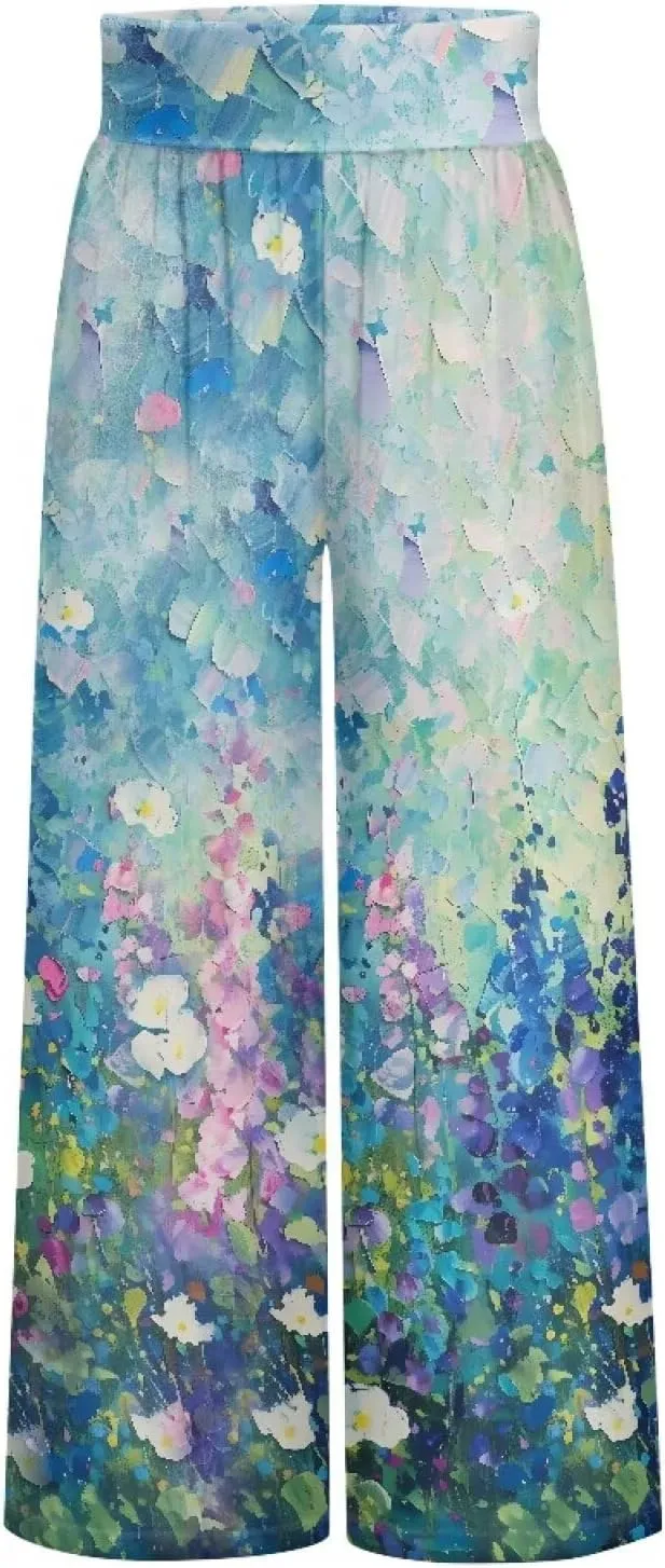 TODIYADDU Wide Leg Palazzo Lounge Pants for Women Trendy Sweatpants for Yoga Workout Travel Casual Loose Bottoms with Pockets