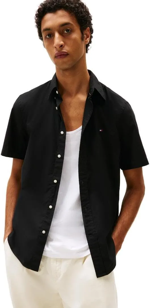 Tommy Hilfiger Short Sleeve Poplin Regular Fit, Men's Button Down Shirts