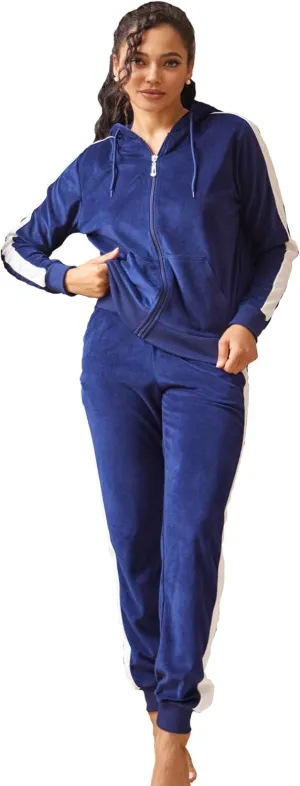 Tracksuit Sets Womens Fashion 2 Piece Sweatsuits Cozy Fleece Zip Up Hoodies and Sweatpants Jogging Sets