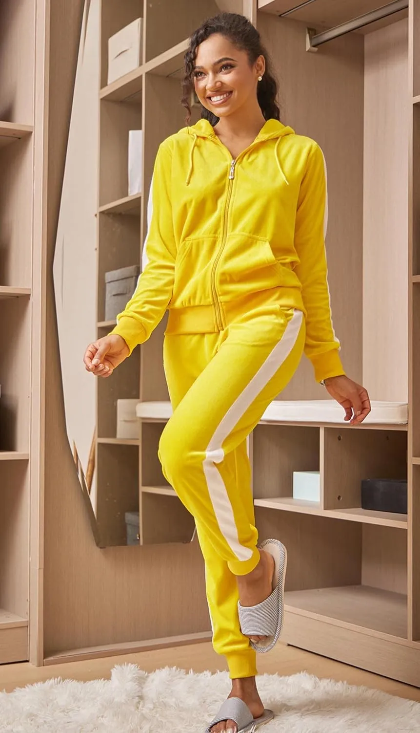 Tracksuit Sets Womens Fashion 2 Piece Sweatsuits Cozy Fleece Zip Up Hoodies and Sweatpants Jogging Sets