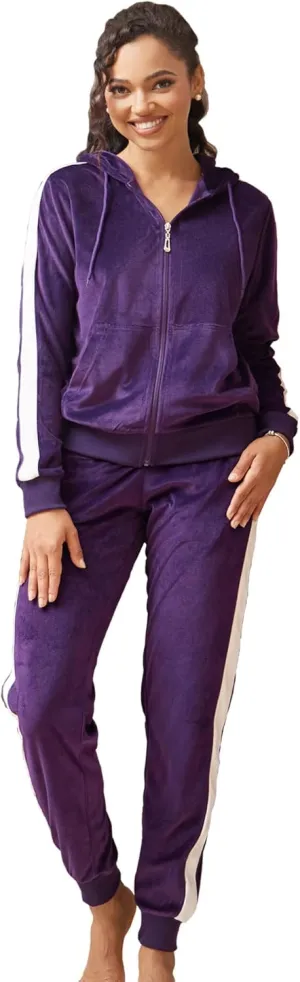 Tracksuit Sets Womens Fashion 2 Piece Sweatsuits Cozy Fleece Zip Up Hoodies and Sweatpants Jogging Sets