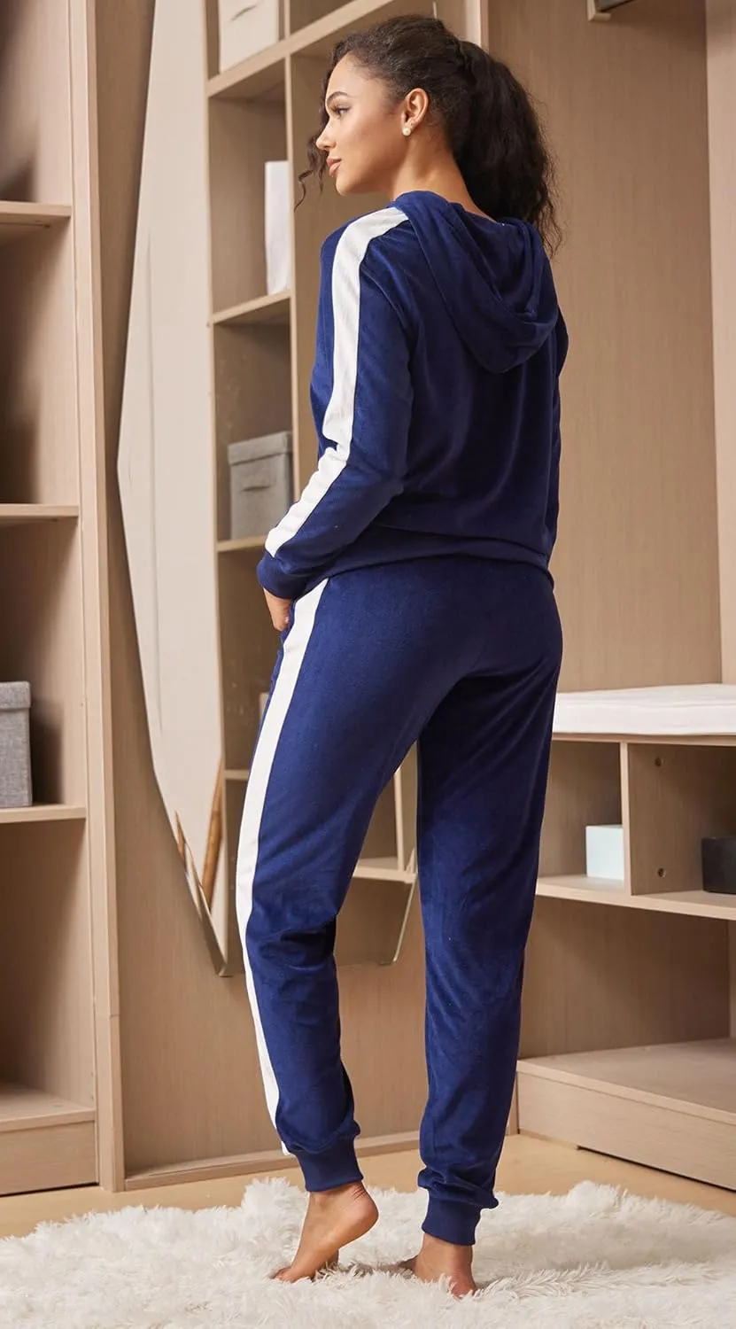 Tracksuit Sets Womens Fashion 2 Piece Sweatsuits Cozy Fleece Zip Up Hoodies and Sweatpants Jogging Sets