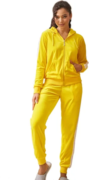 Tracksuit Sets Womens Fashion 2 Piece Sweatsuits Cozy Fleece Zip Up Hoodies and Sweatpants Jogging Sets