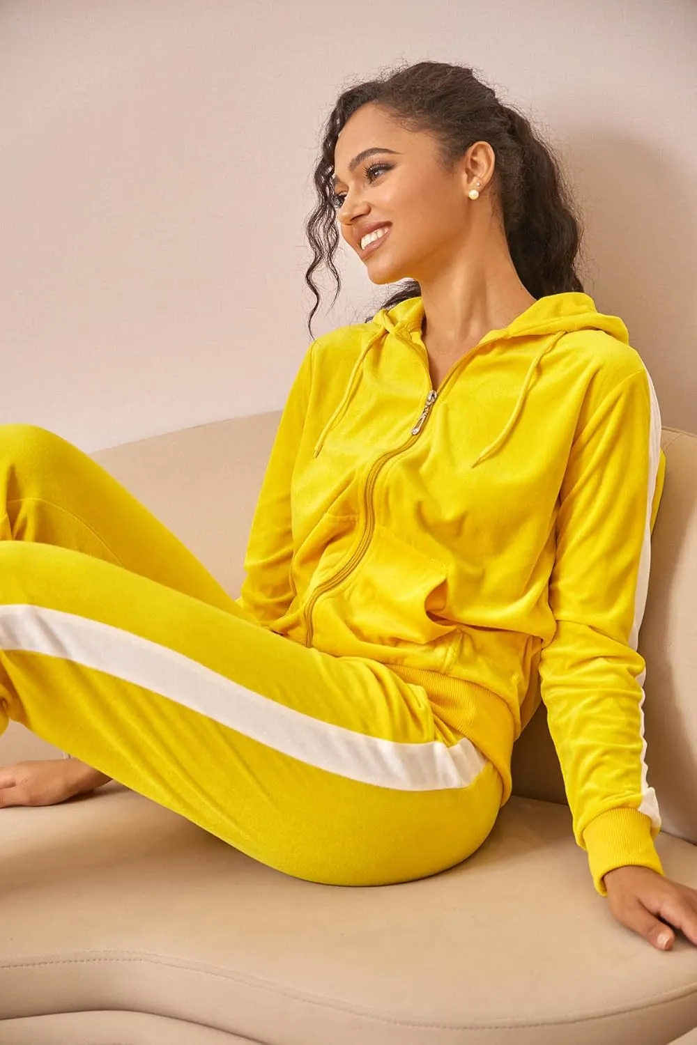 Tracksuit Sets Womens Fashion 2 Piece Sweatsuits Cozy Fleece Zip Up Hoodies and Sweatpants Jogging Sets