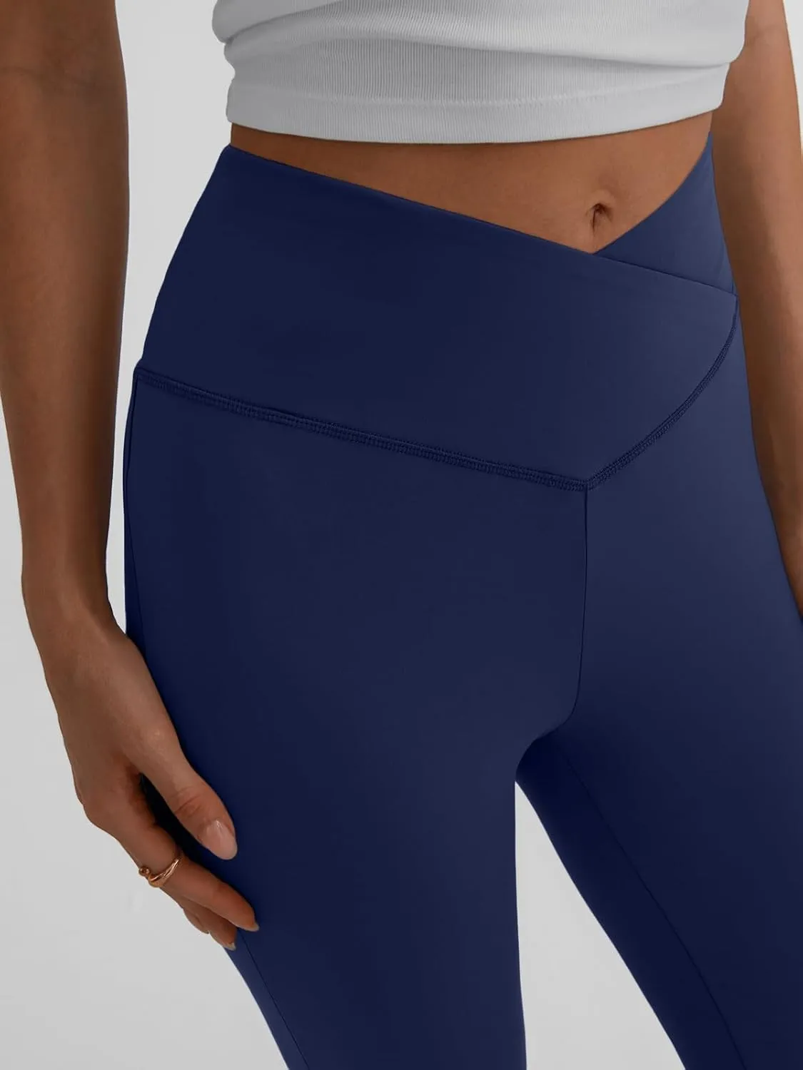 Trendy Queen Flare Leggings for Women Wide Leg Yoga Pants V Crossover High Waisted Bootcut Work Pants Fall Outfits 2025