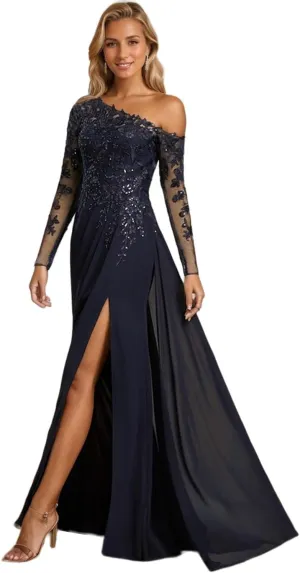 Trumpet/Mermaid Sexy Formal Evening Dress Prom Dress Wedding Party Gown Floor-Length Chiffon Lace Leg Slit Sequins