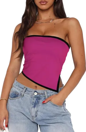 Tube Tops for Women Sexy Cute Bandeau Strapless Tops for Women Sleeveless Summer Tube Top