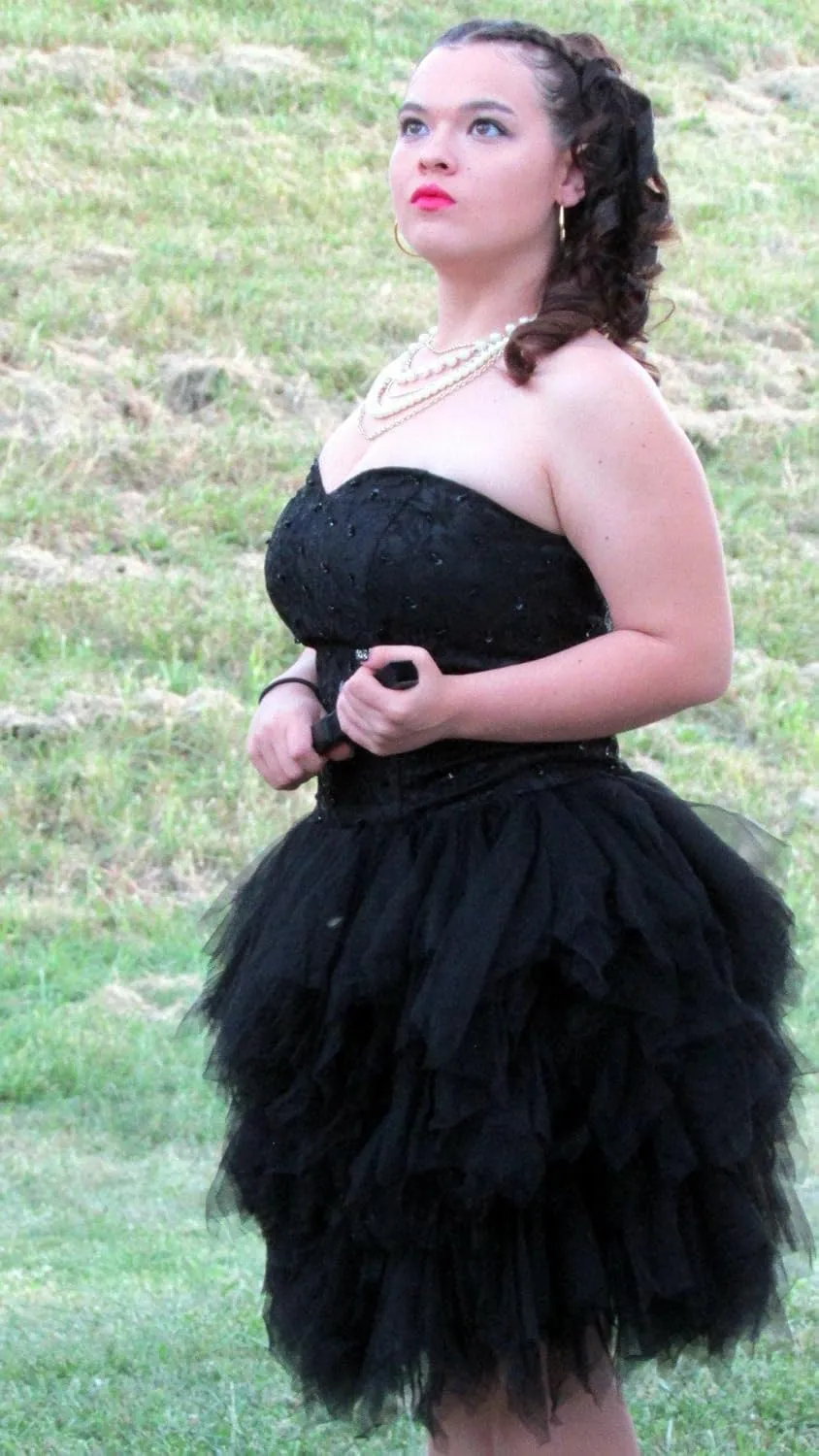 Tulle Strapless Homecoming Dresses Tulle Beading Teens Prom Dress Short Lace Puffy Gown for Women Cocktail