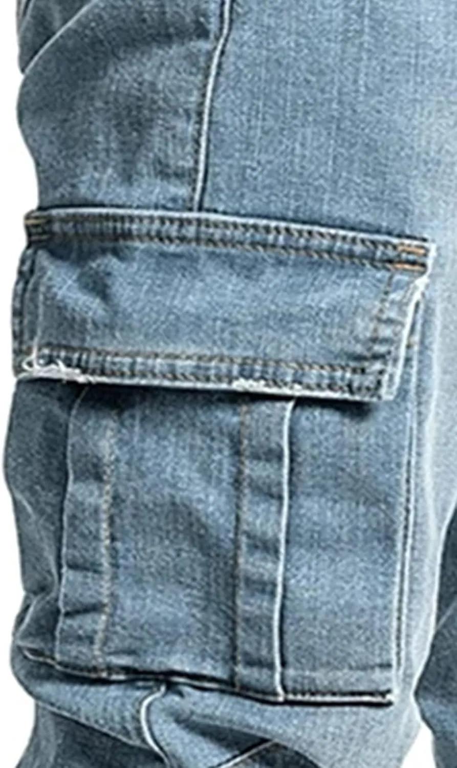 Uillui Men's Moto Biker Washed Distressed Jeans Straight Leg Slim Fit Jeans Pant 7 Pockets Stretch Denim Ripped Skinny Jeans