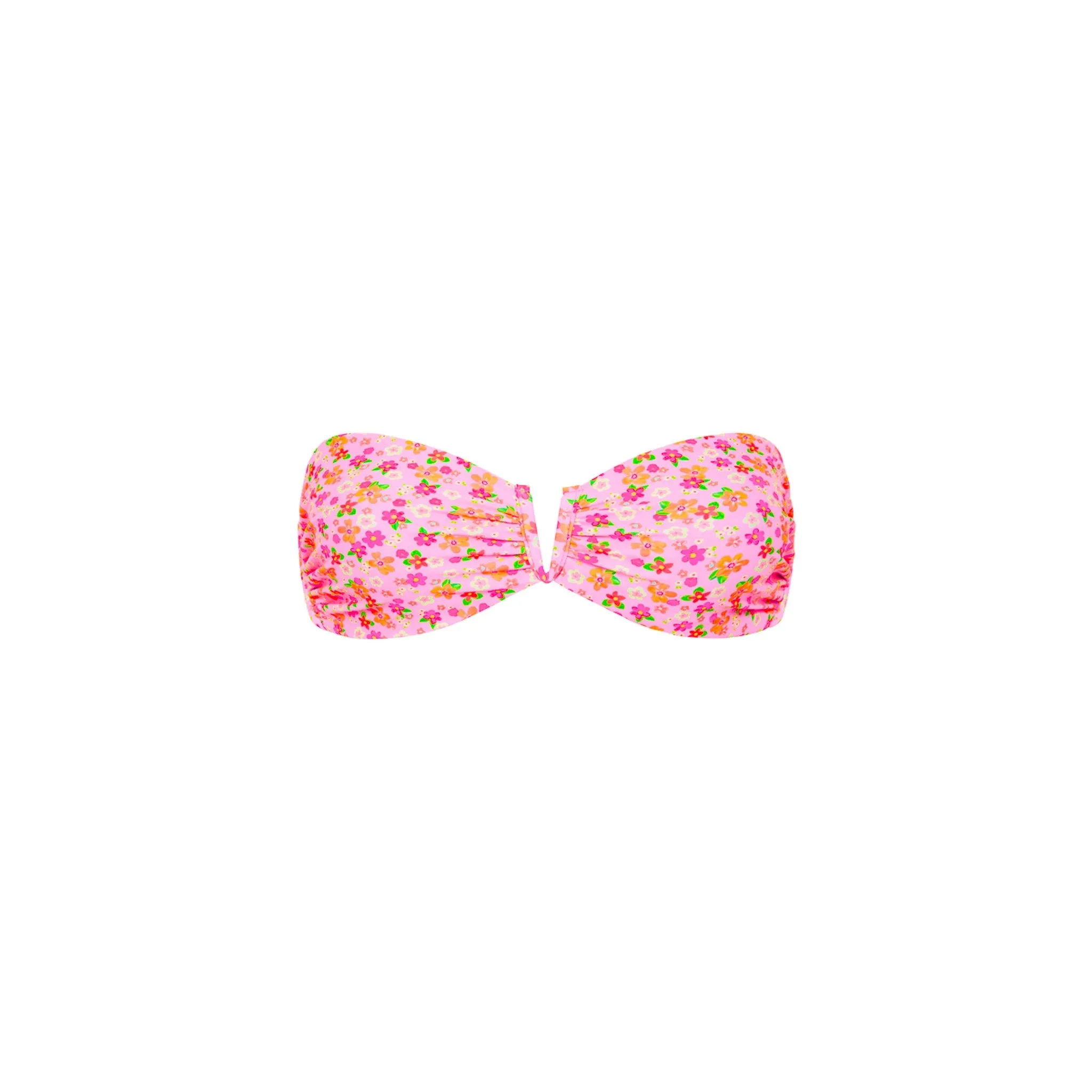 V Strapless Bandeau Bikini Top - Frangipani Fever