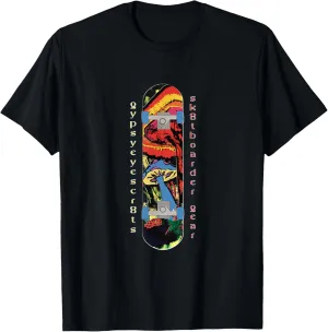 Vibrant Mushroom Skateboard Graphic T-Shirt
