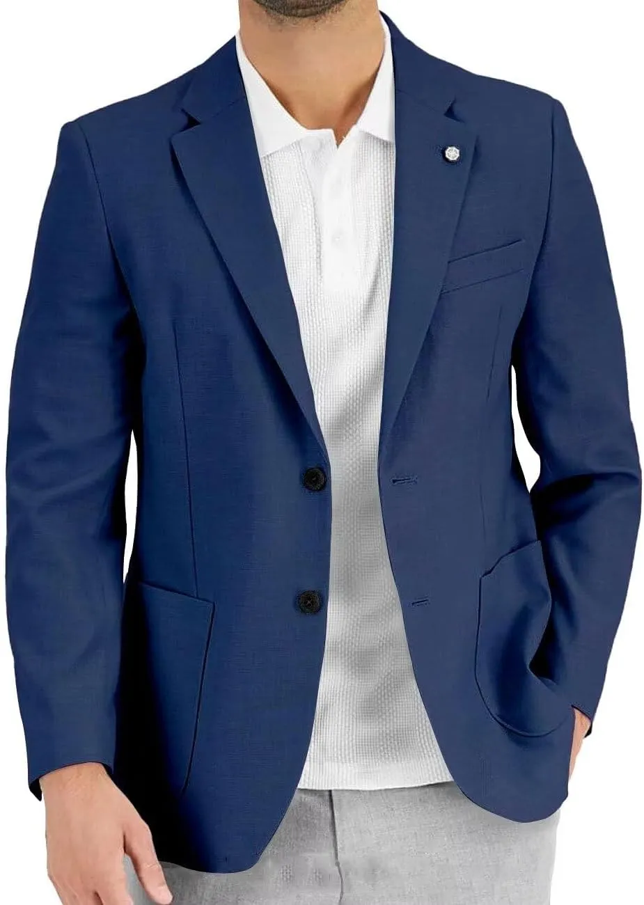 Wangyue Men's Casual Blazer Slim Fit Lightweight Jacket Casual Sport Coat Two Buttons Suit Jackets for Wedding Prom