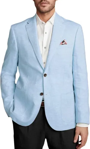 Wangyue Men's Linen Jacket Casual Sport Coat Slim Fit Lightweight Linen Blazer Jacket Stylish Two Buttons Sports Jackets