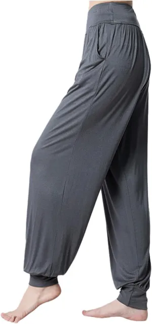Wide Leg Pants for Women Summer Elastic High Waist Yoga Pants Loose Fit Comfy Casual Lounge Trousers Pockets 2025