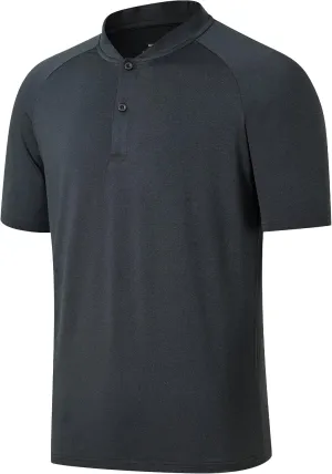 Willit Men's Tennis Shirts Golf Polo Quick Dry Lightweight Casual Short Sleeve Henley Shirt UPF 50 