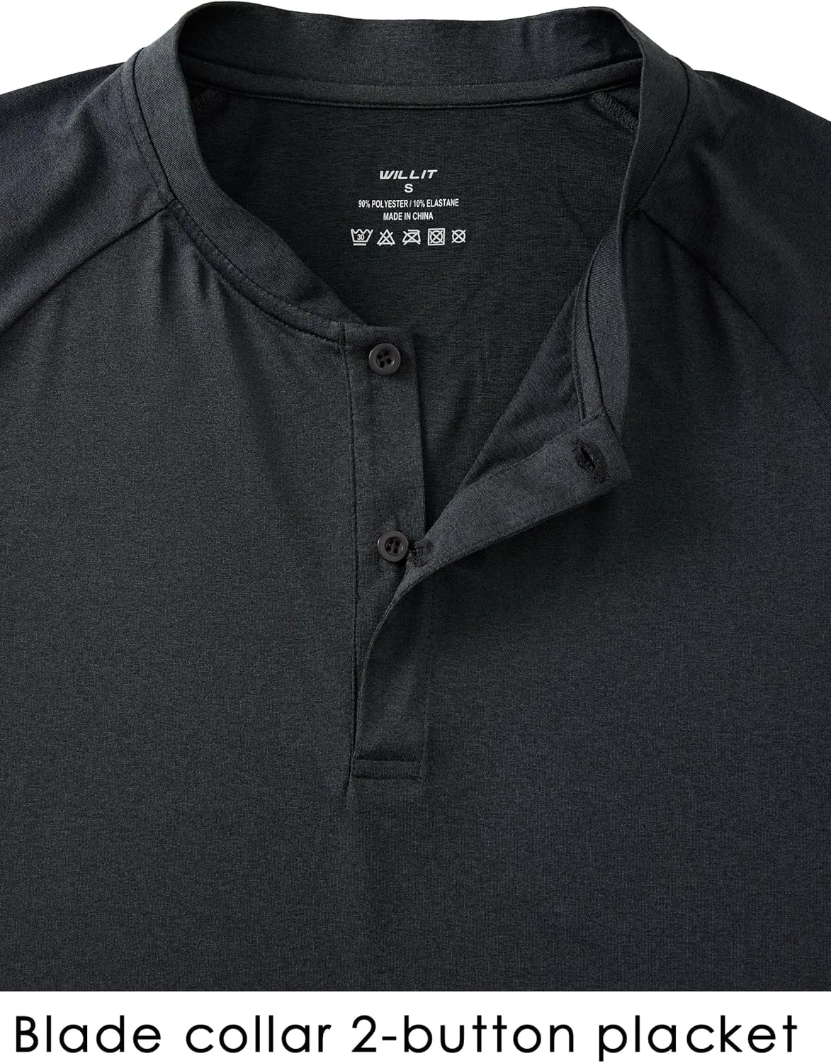 Willit Men's Tennis Shirts Golf Polo Quick Dry Lightweight Casual Short Sleeve Henley Shirt UPF 50 