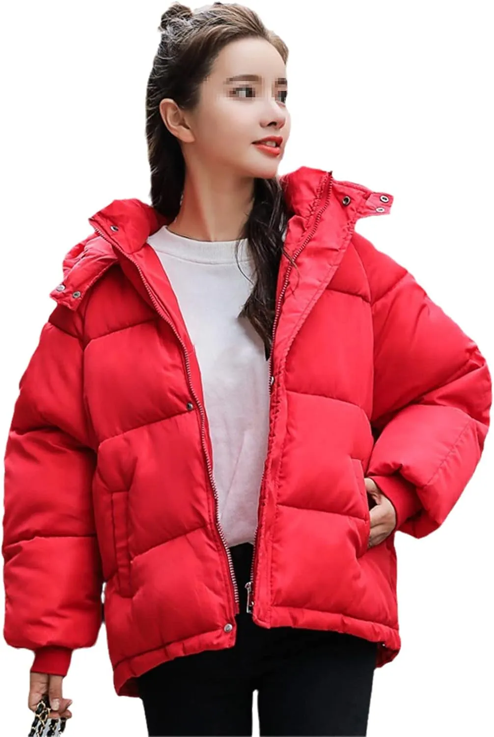 Winter Hooded Down Parka Coat Women Down Cotton Coat Ladies Warm Loose Cotton-Padded Coats Female Short Overcoat