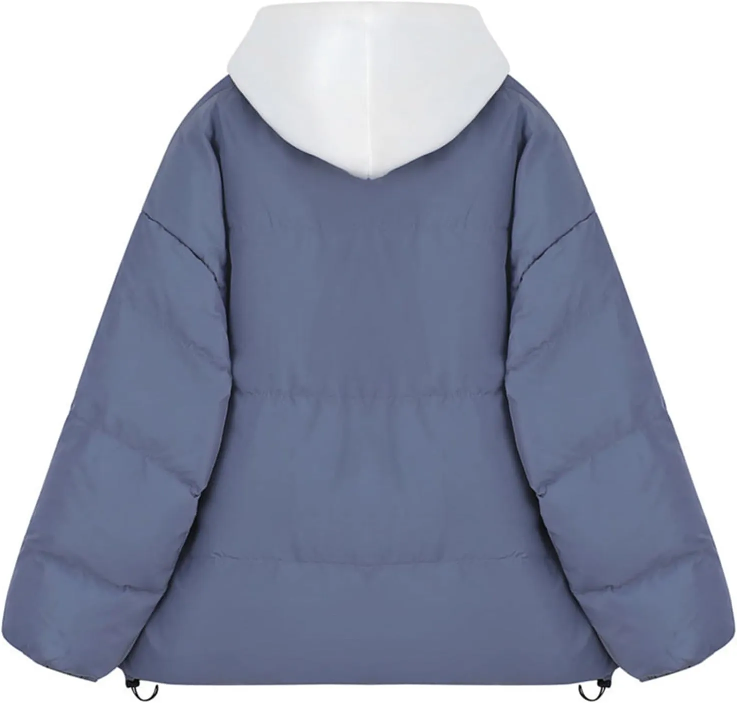 Winter Women's Parka Short Jacket Thicken Hooded Down Jackets Female Casual Loose Cotton-Padded Coats Fake Two Tops