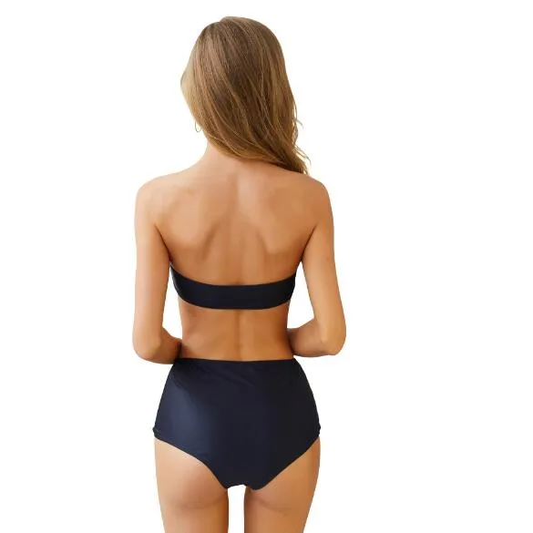 Women Bikini Set Mujer Ruffle Swimwear Floral Printed Push Up High Waist