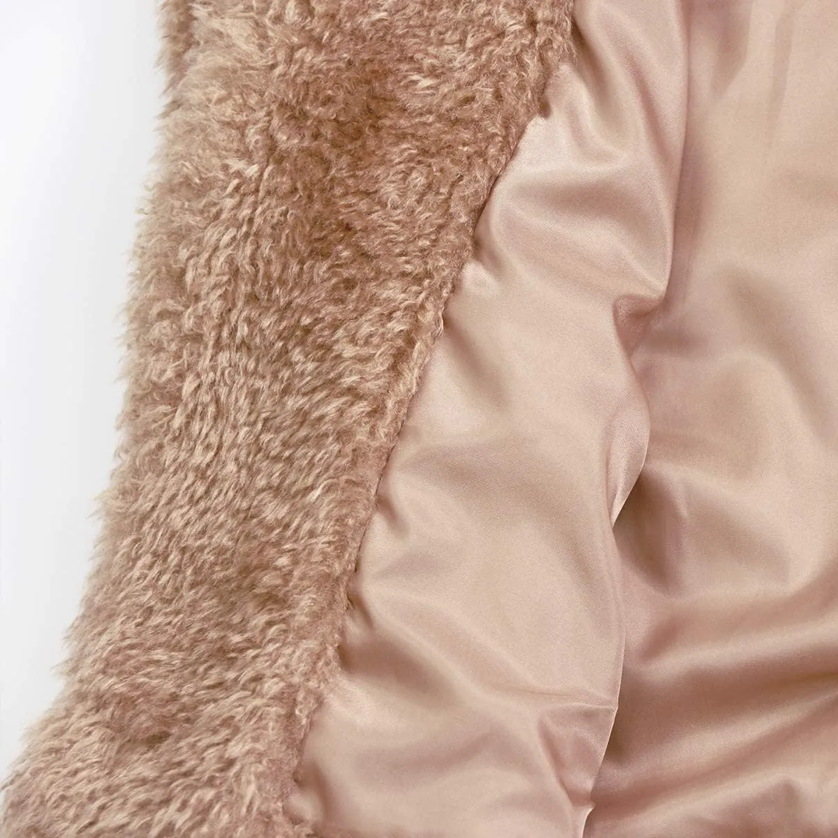 Women Faux Fur Winter Coats Comfort Warm Outerwear Open Front Long Cardigan Overcoat Jacket
