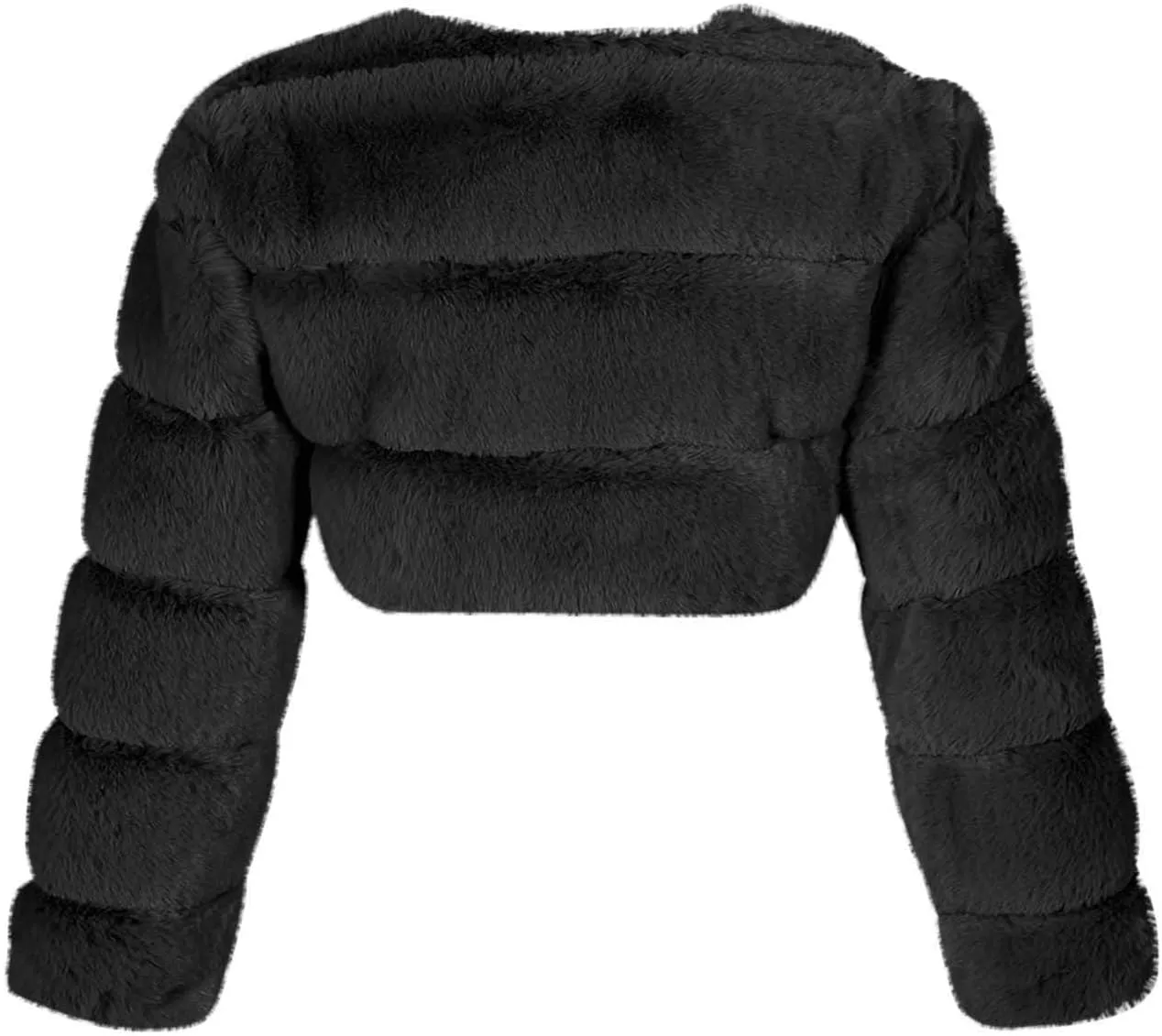 Women Fluffy Faux Fur Cropped Coat Vintage Parka Shaggy Jacket Winter Warm Fuzzy Open Front Jackets Outwear