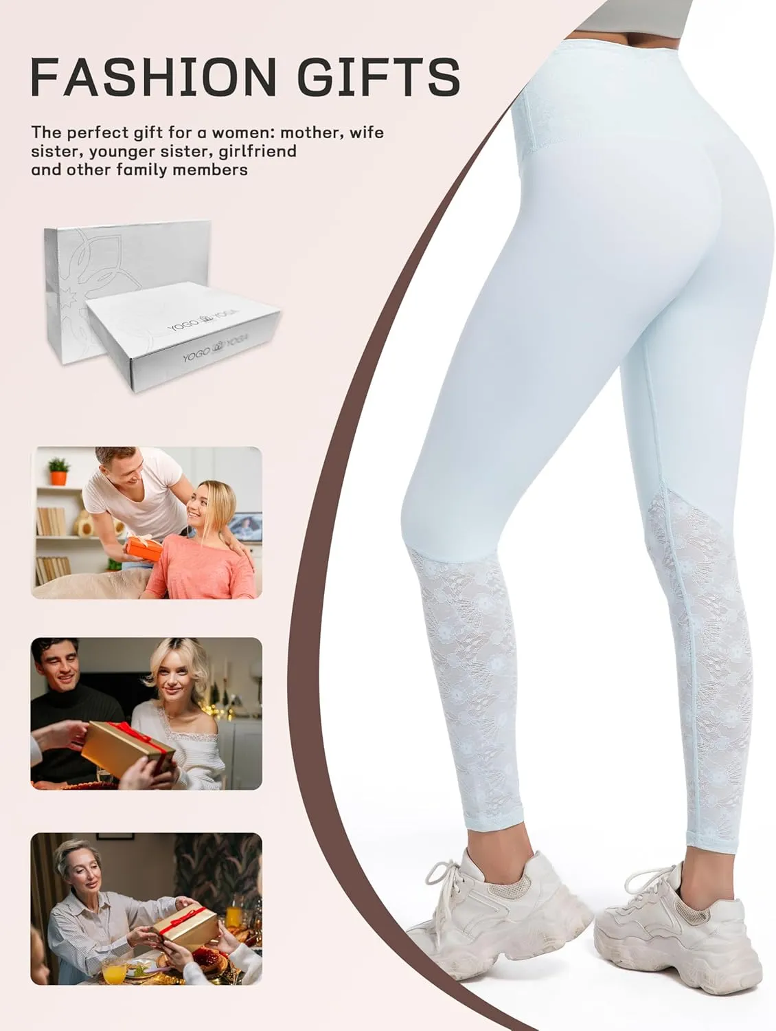 Women Lace Yoga Capris with Pockets Tummy Control Workout Capri Leggings Compression Breathable Ideal for Gym Running