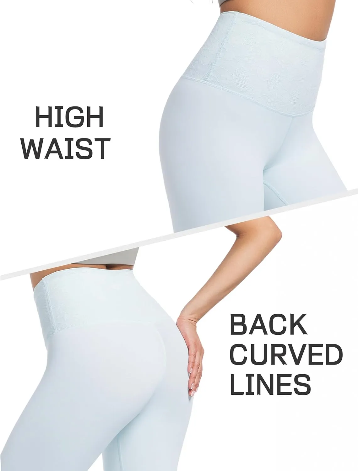 Women Lace Yoga Capris with Pockets Tummy Control Workout Capri Leggings Compression Breathable Ideal for Gym Running