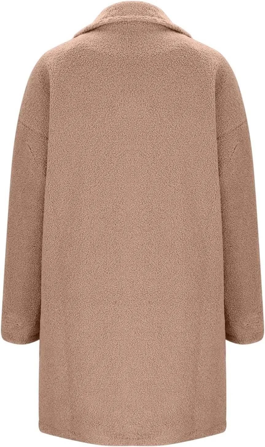 Women Long Sherpa Coat Fuzzy Faux Fur Trench Jackets Winter Fleece Button Cardigan With Pockets Oversized Coats