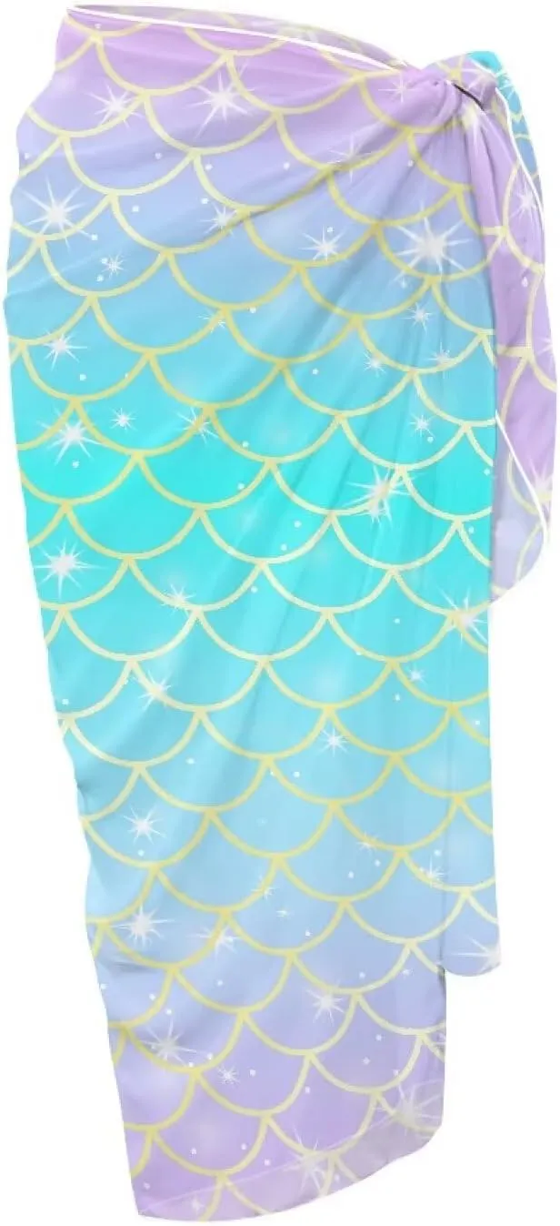 Women Sarong Swimsuit Coverups Chiffon Long Bikini Wraps Sheer Beach Bathing Suit Cover Up