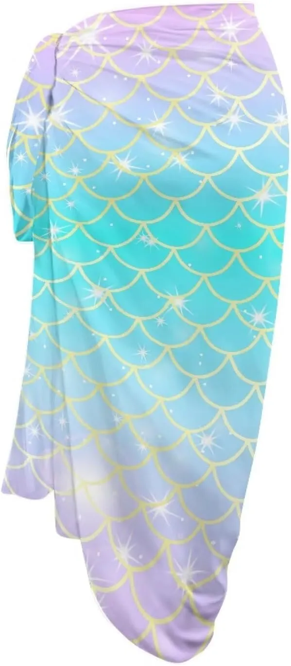 Women Sarong Swimsuit Coverups Chiffon Long Bikini Wraps Sheer Beach Bathing Suit Cover Up