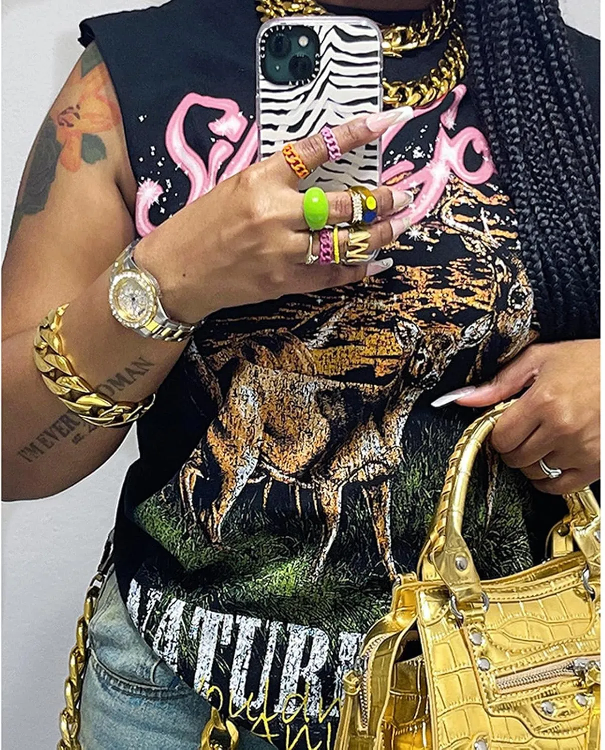 Women Sexy Graphic T Shirt Loose Fit Crew Neck Letter Print Sleeveless Tank Top Club Outfits