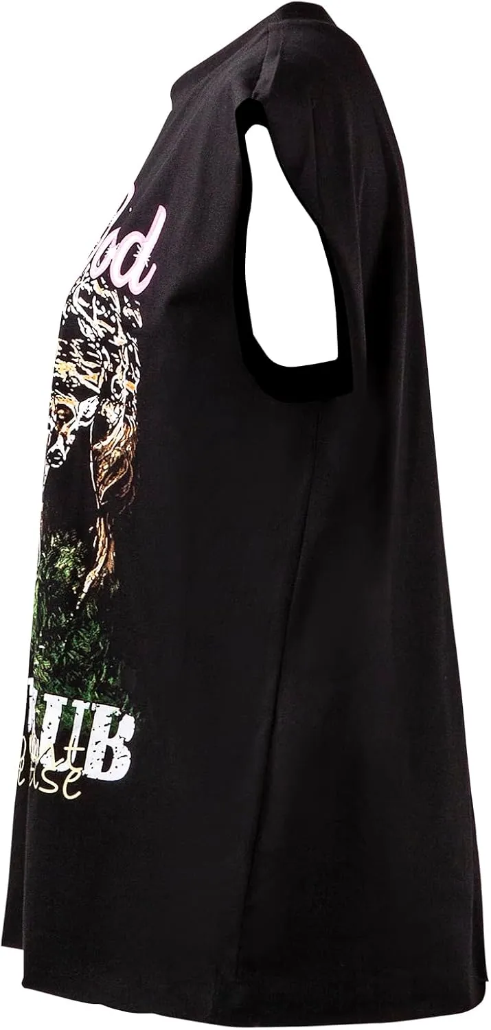 Women Sexy Graphic T Shirt Loose Fit Crew Neck Letter Print Sleeveless Tank Top Club Outfits