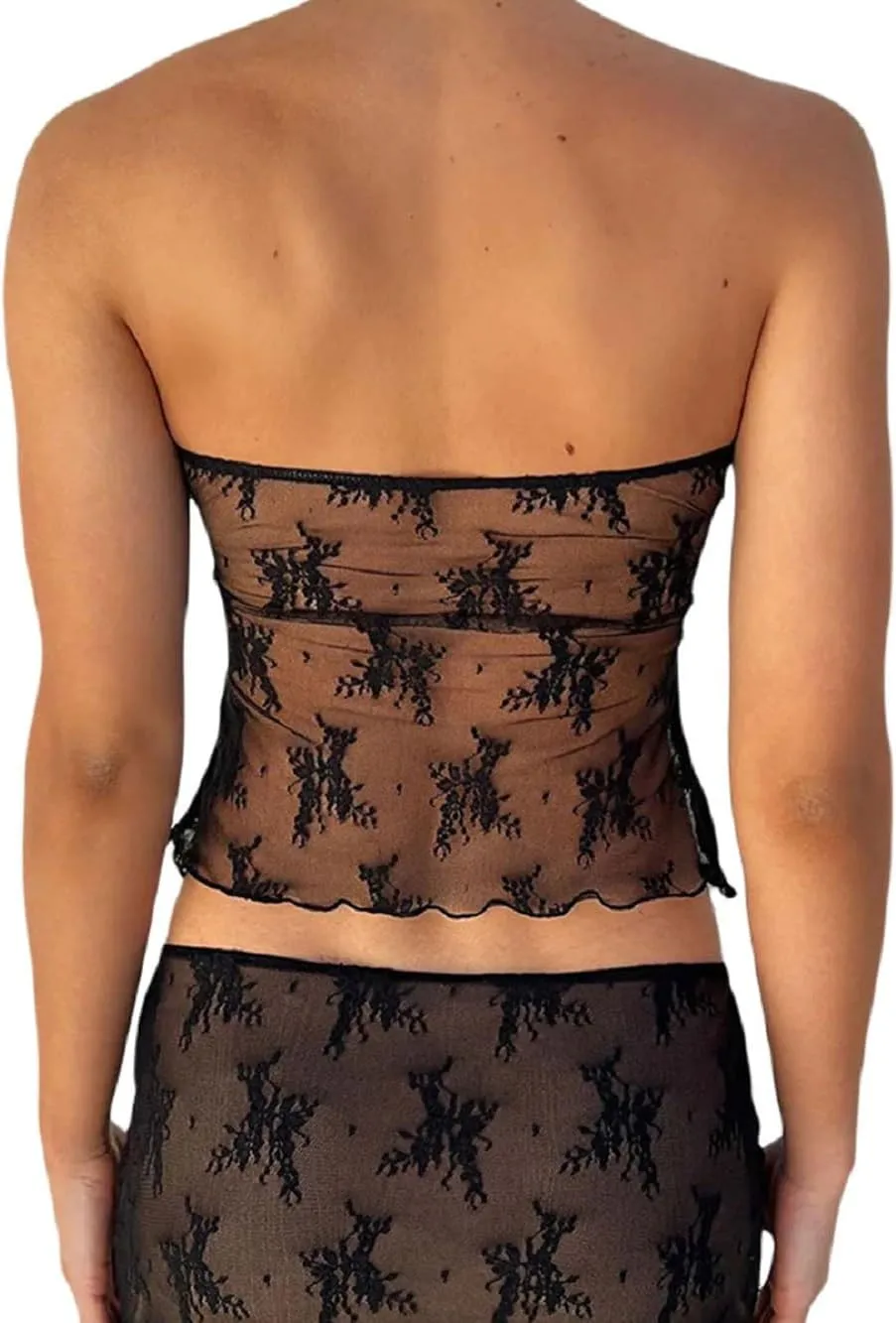 Women Spaghetti Strap Lace Crop Camisole Sleeveless V Neck Cami Top Vintage Backless Tank Top Y2k Slim Fit Streetwear