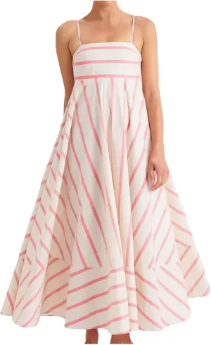 Women Stripe Sleeveless Camisole Dress Plus Size Backless Suspender Dress Summer Flowy Sundress Casual Party Dresses