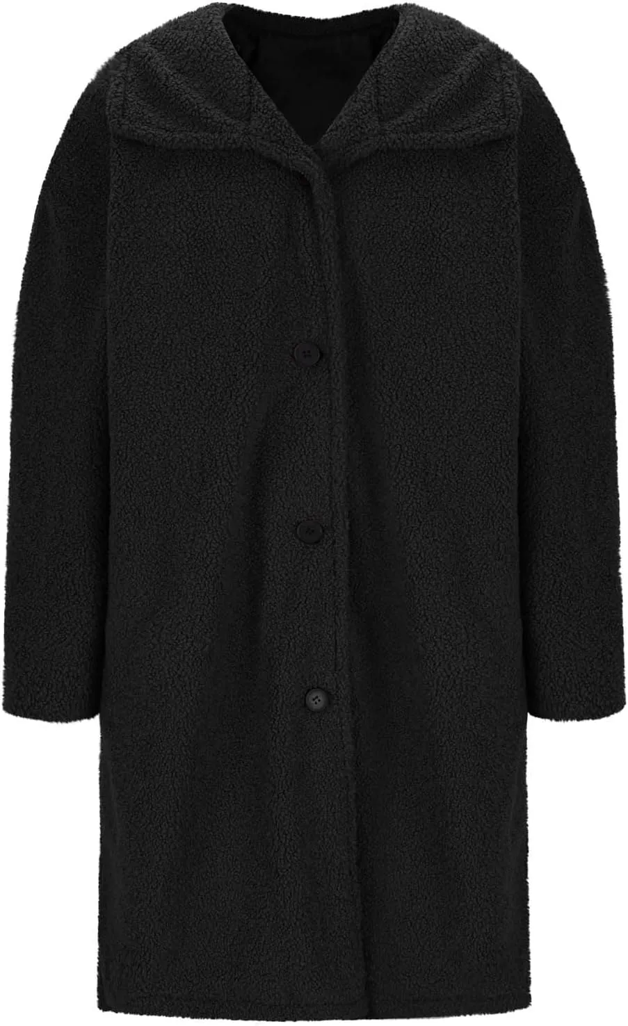 Women Winter Fuzzy Fleece Lapel Coats Long Cardigan Fluffy Jackets Faux Fur Warm Overcoats with Pockets Button 2024