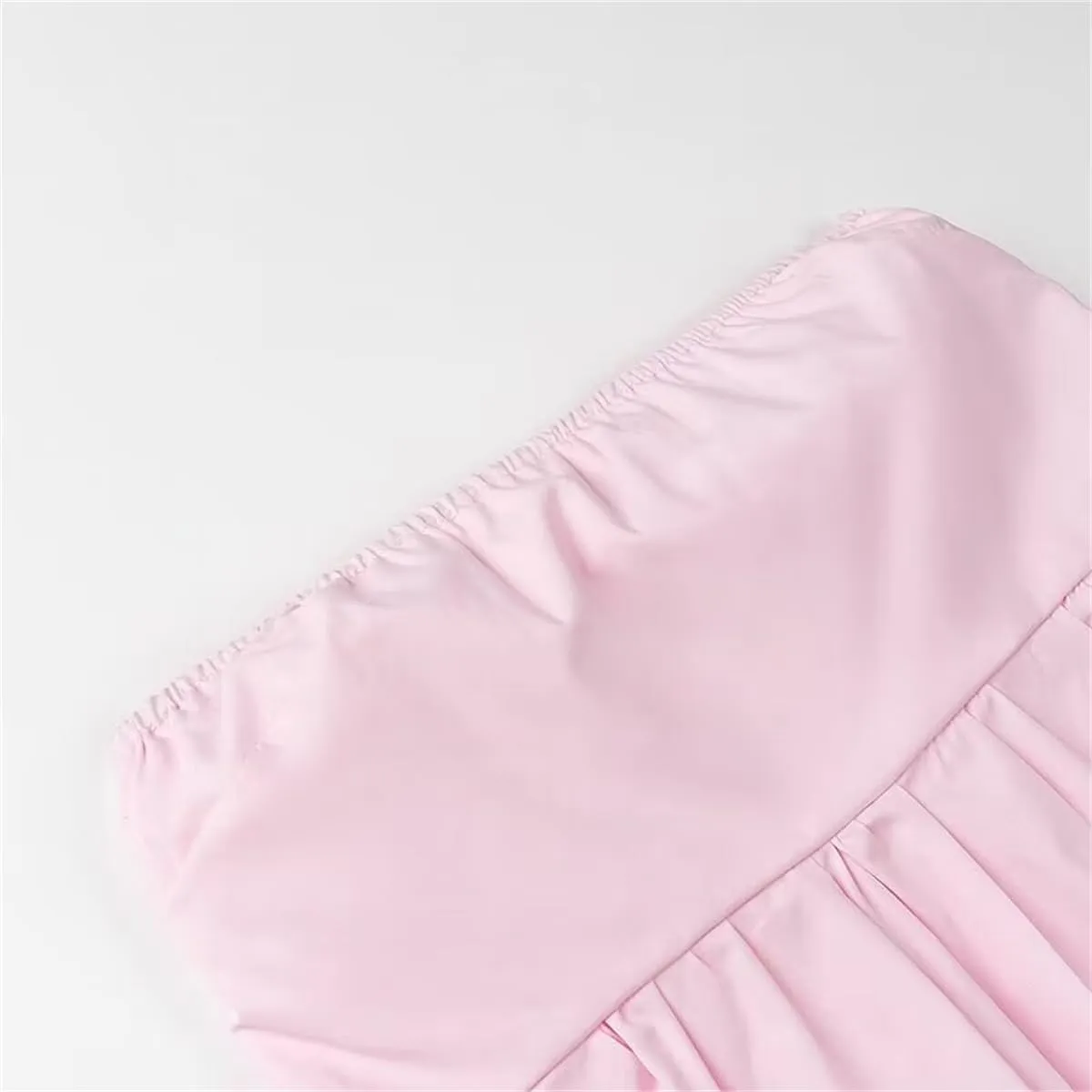 Women Y2K Strapless Backless Ruffle Flowy Tube Top Summer Sexy Off Shoulder Pleated Bandeau Going Out Peplum Top