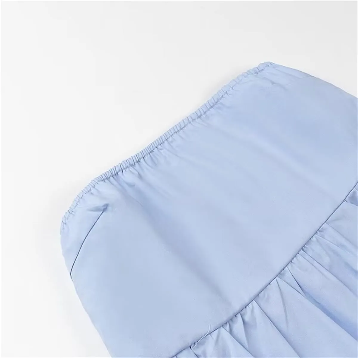 Women Y2K Strapless Backless Ruffle Flowy Tube Top Summer Sexy Off Shoulder Pleated Bandeau Going Out Peplum Top
