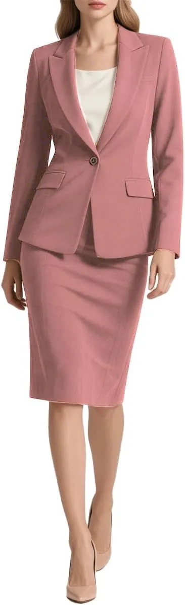 Women's 2 Piece Suit Skirt Set Professional Blazer and Pencil Skirt Suits for Office Business Formal Outfits