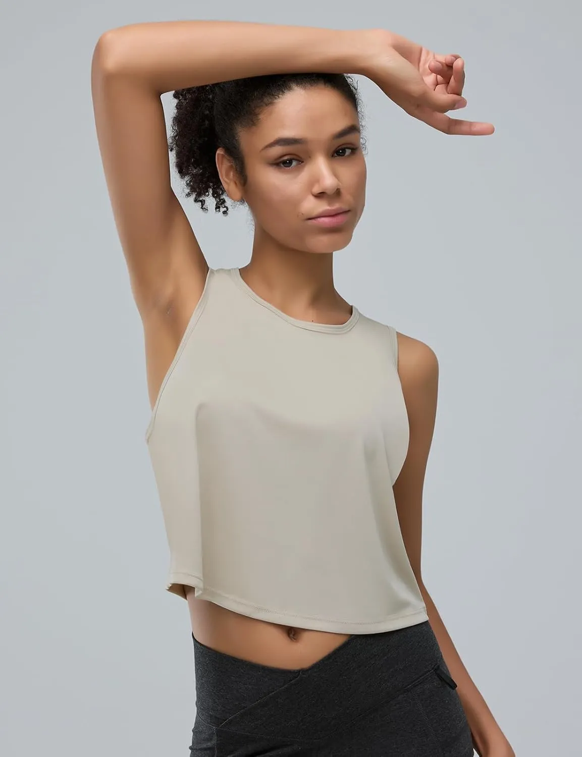 Women's Back-Knotted Workout Crop Tank Tops Athletic Sleeveless Cute Gym Shirts Running