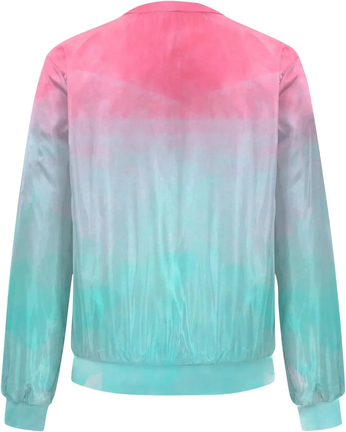 Women's Bomber Jacket Casual Coat Zip Up Outerwear Windbreaker with Pockets