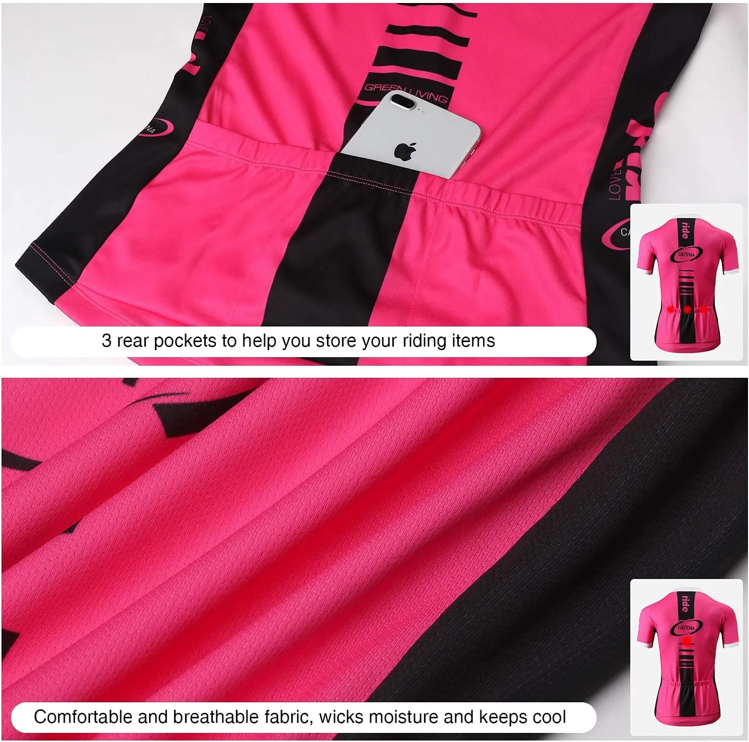 Women's Cycling Short Sleeve Breathable Jersey Bike Shirt Bicycle Tights Clothing