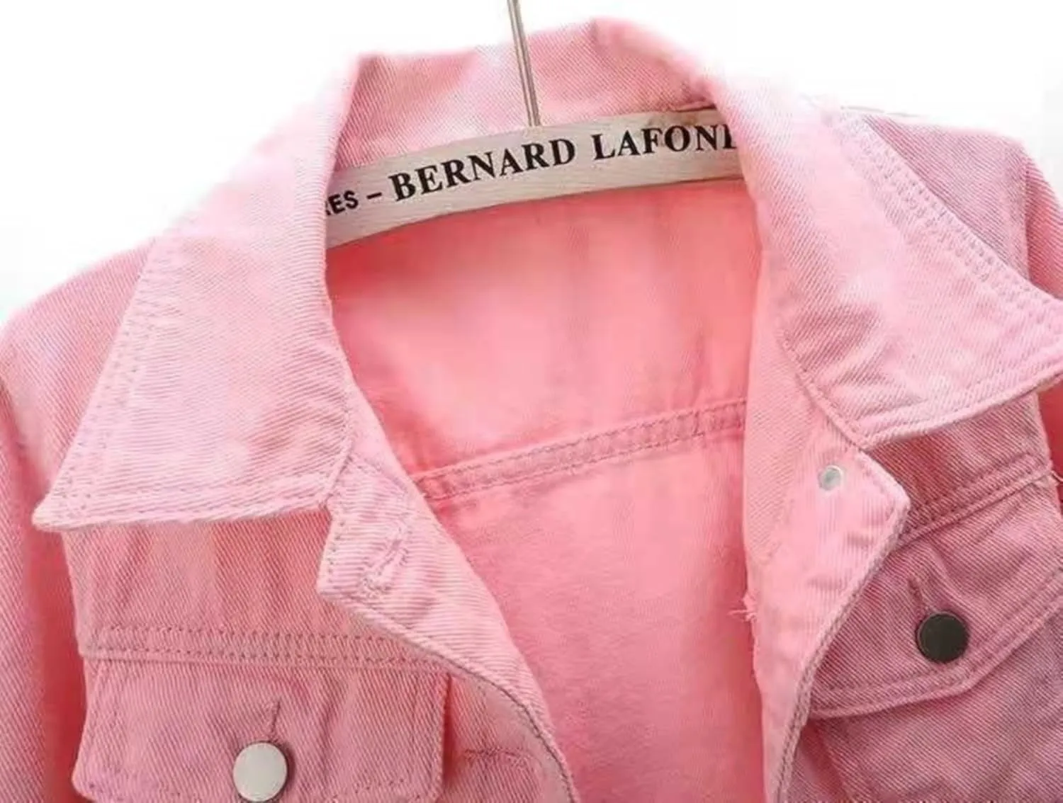 Women's Denim Jacket 2024 Fall Casual 3/4 Sleeve Denim Jacket Plus Size Basic Lapel Button Cropped Jacket