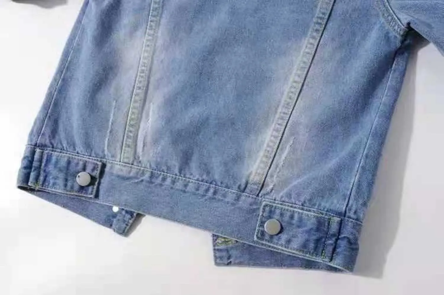 Women's Denim Jacket 2024 Fall Casual 3/4 Sleeve Denim Jacket Plus Size Basic Lapel Button Cropped Jacket