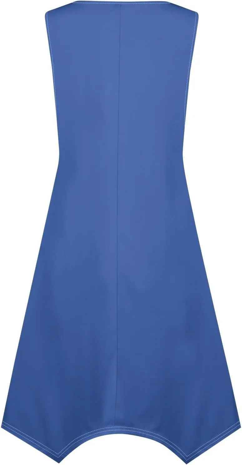 Womens Dresses Simple Casual Solid Color Sleeveless Dresses Cozy Cotton Dresses Summer Gradient Printed Long Dresses