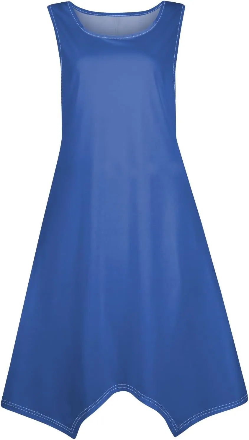 Womens Dresses Simple Casual Solid Color Sleeveless Dresses Cozy Cotton Dresses Summer Gradient Printed Long Dresses