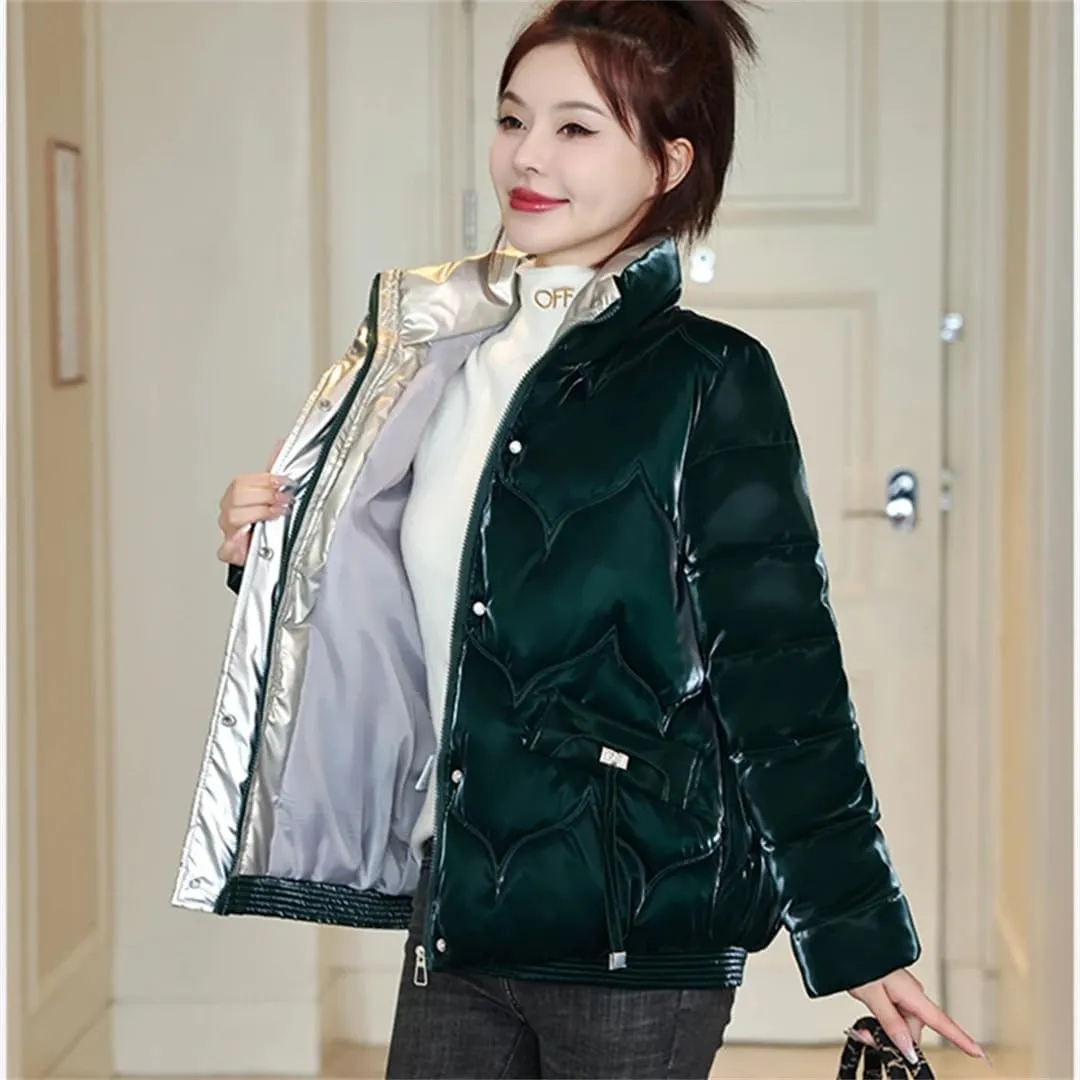 Women's Face Wash-Free Down Cotton Jacket Winter Short Outwear Windproof Waterproof Parkas Padded Coat