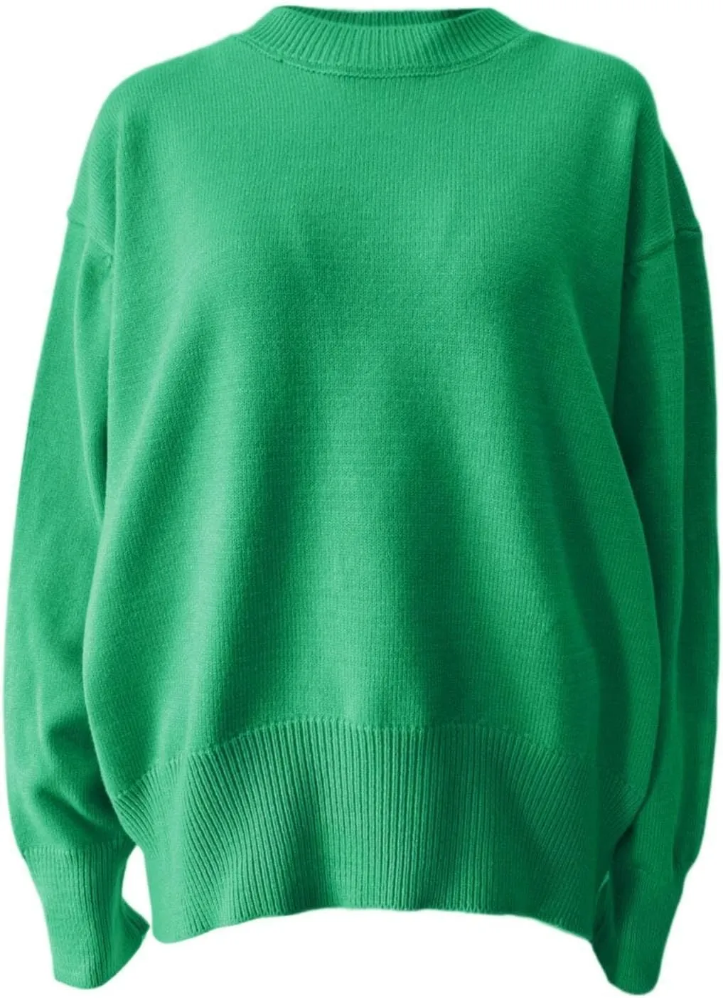 Women's Fall and Winter Knit Tops Crew Neck Loose Solid Sweater Long Sleeved 2024 Fall Winter Oversized Sweatshirt