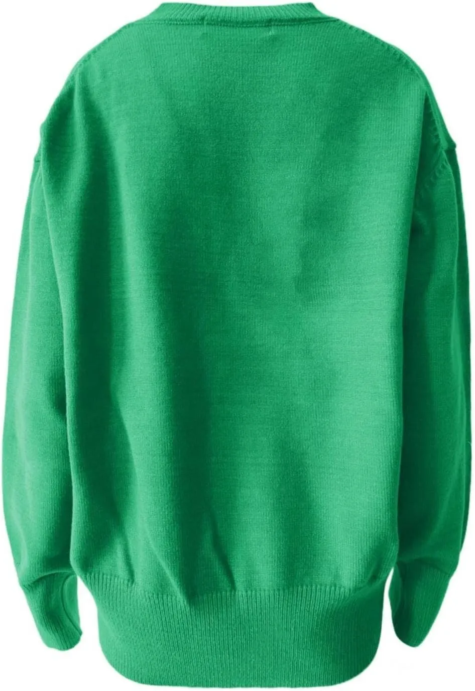 Women's Fall and Winter Knit Tops Crew Neck Loose Solid Sweater Long Sleeved 2024 Fall Winter Oversized Sweatshirt